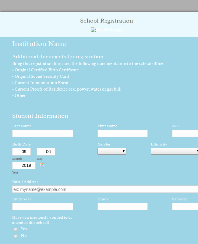 School Registration form Template Best Of School Registration form Template