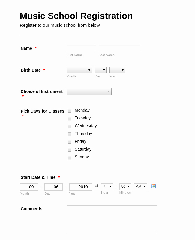 School Registration form Template Elegant Education forms form Templates