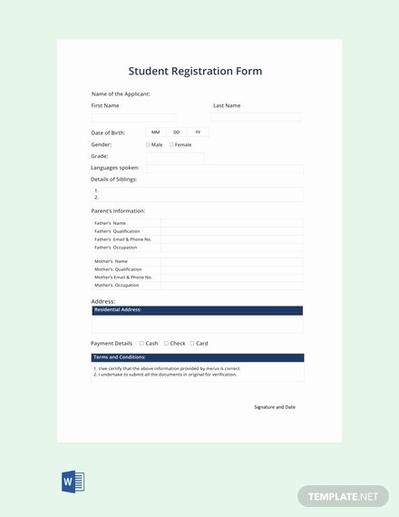 School Registration form Template Elegant Free Blank T Shirt order form Template Download 68 forms