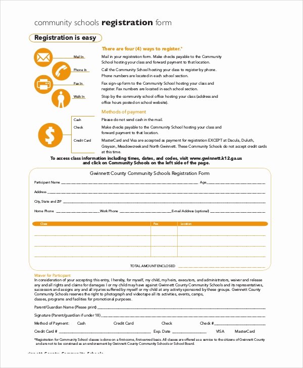 School Registration form Template Lovely 8 Sample Registration forms Pdf Word