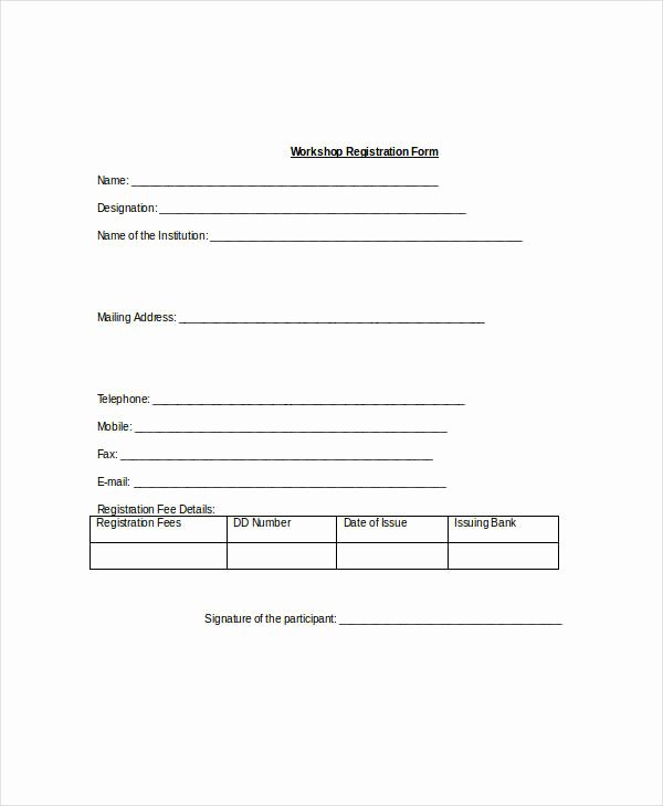 School Registration form Template Lovely Registration form Template 11 Free Pdf Word Documents