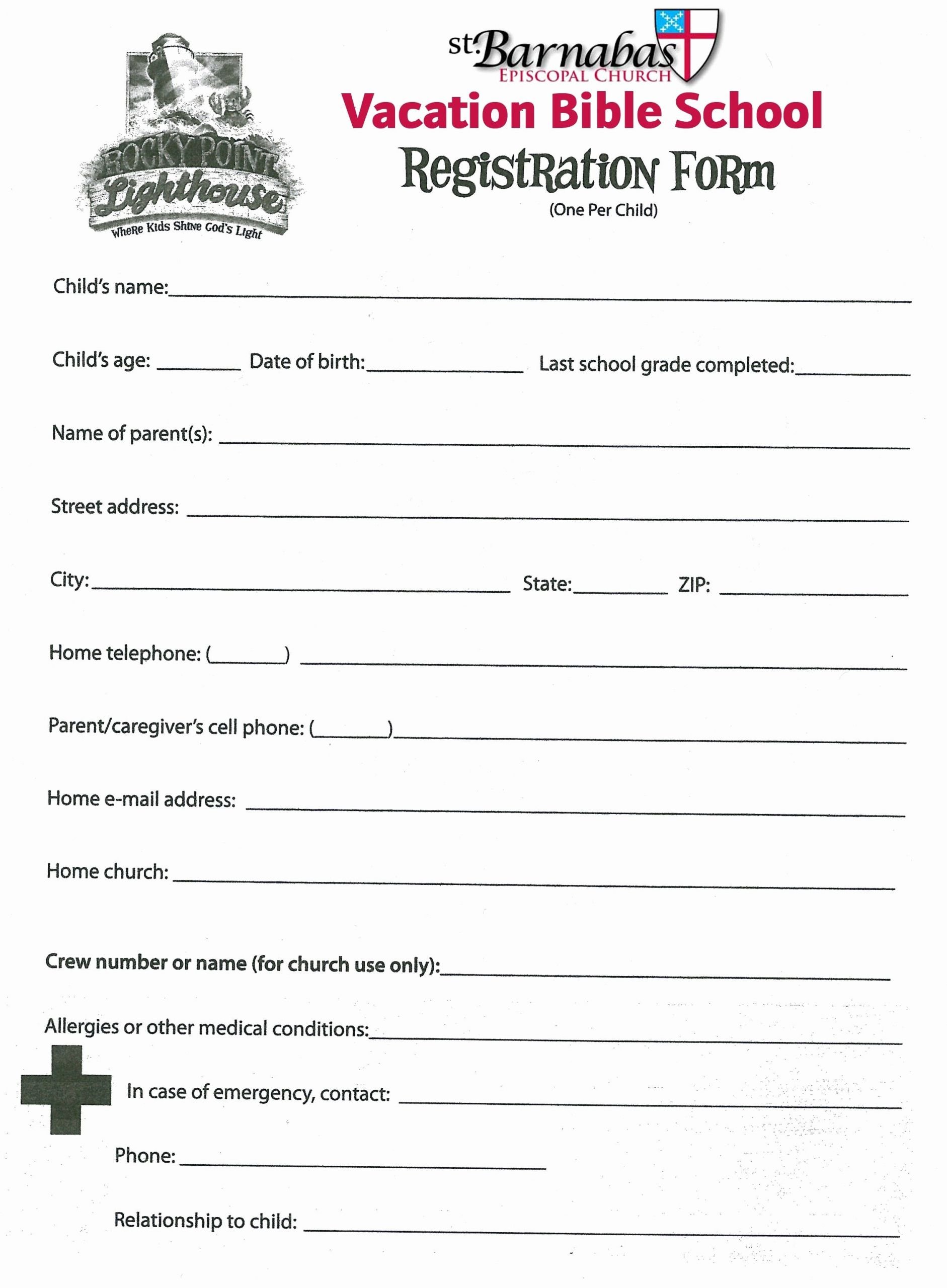 School Registration forms Template Awesome New Children S Church Sign In Sheet Template Xls