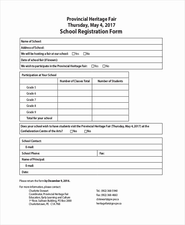 School Registration forms Template Best Of Free 21 Sample Registration forms