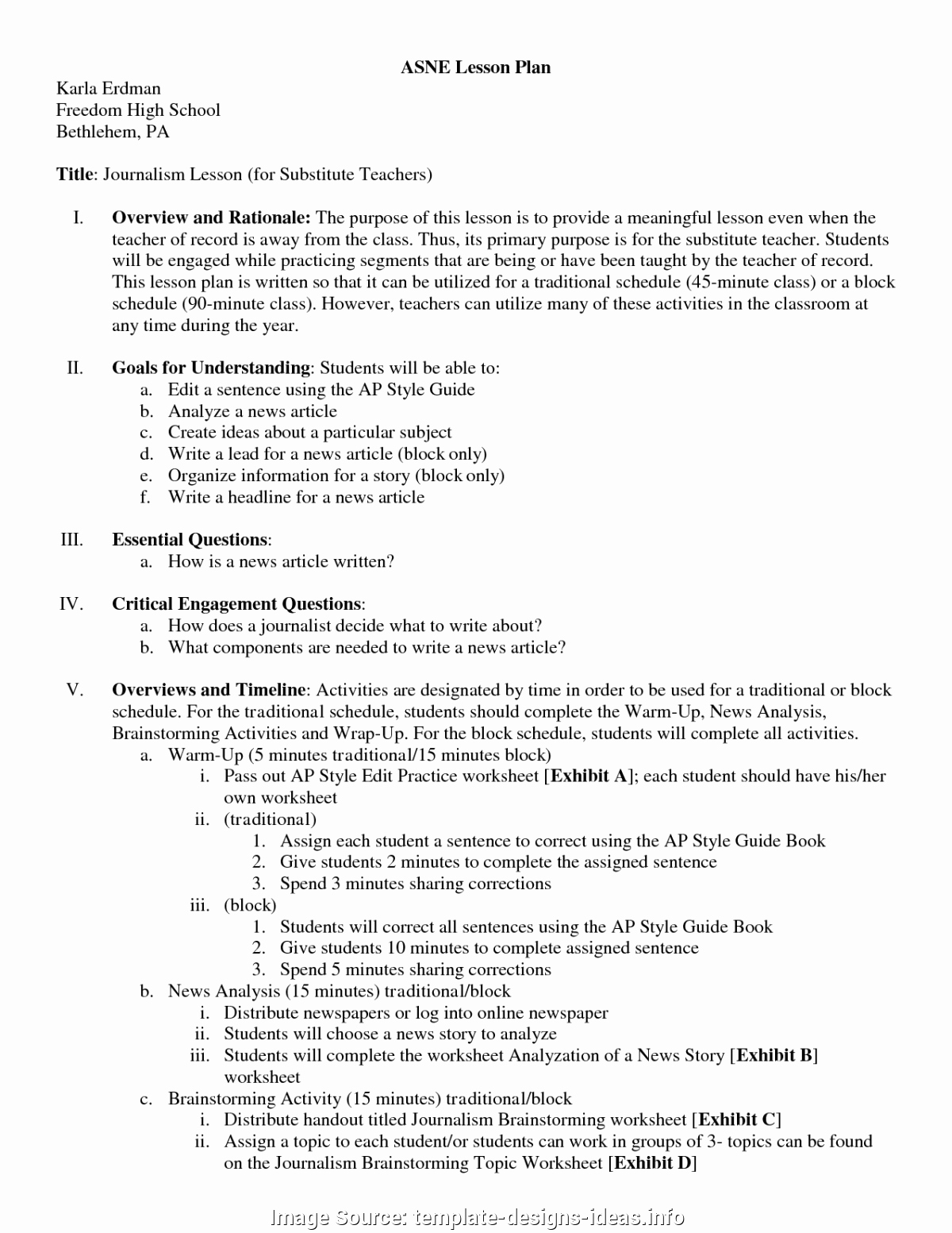 Secondary Lesson Plan Template Beautiful Unusual English Lesson Plan for High School In the