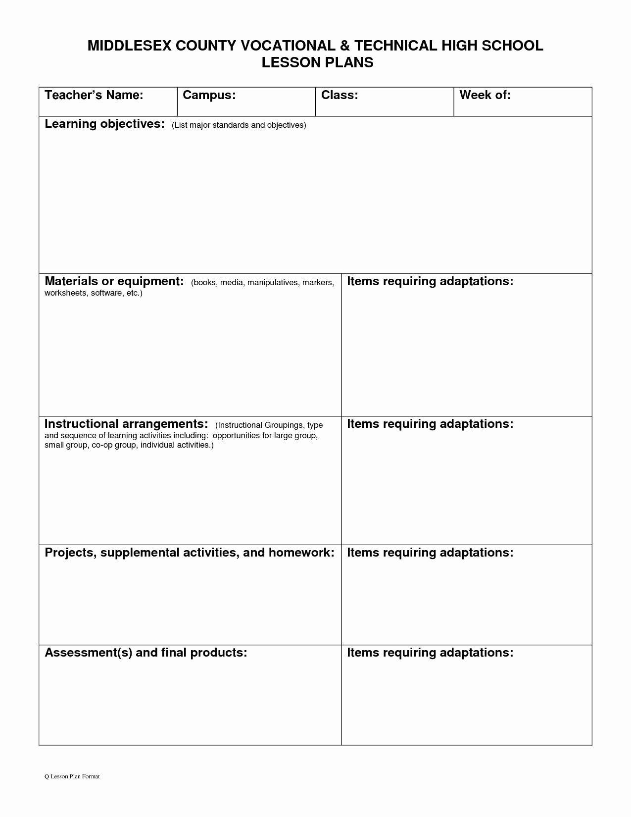Secondary Lesson Plan Template Lovely 7 Best Of Worksheets Middle School Career High