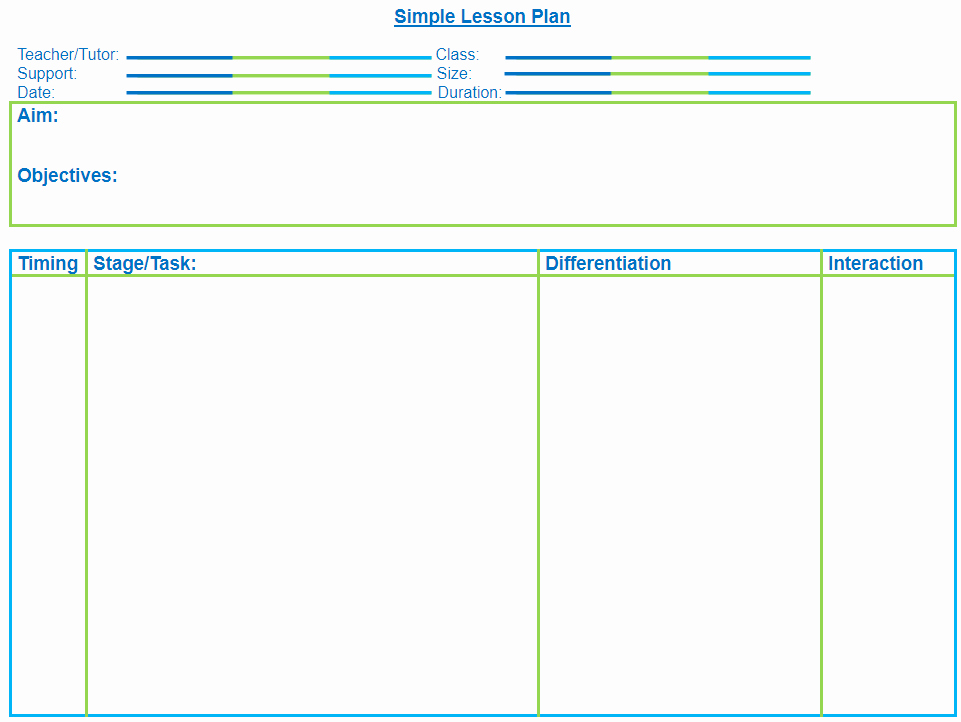 Secondary Lesson Plan Template Unique Very Simple Blank Lesson Plan Template for Secondary