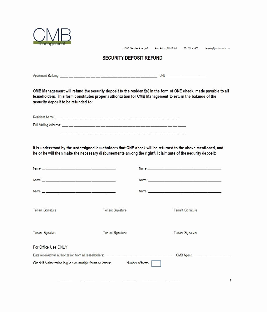 Security Deposit Return form Template Fresh 50 Effective Security Deposit Return Letters [ms Word]