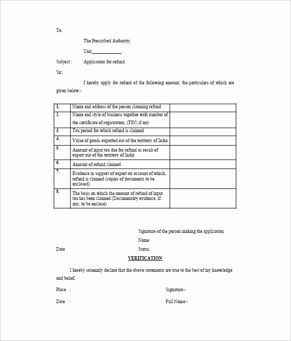 Security Deposit Return form Template Inspirational Refund Invoice Template