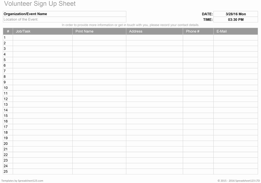 Sign Up form Template Word Awesome Pin Volunteer Tracking Sheet On Pinterest