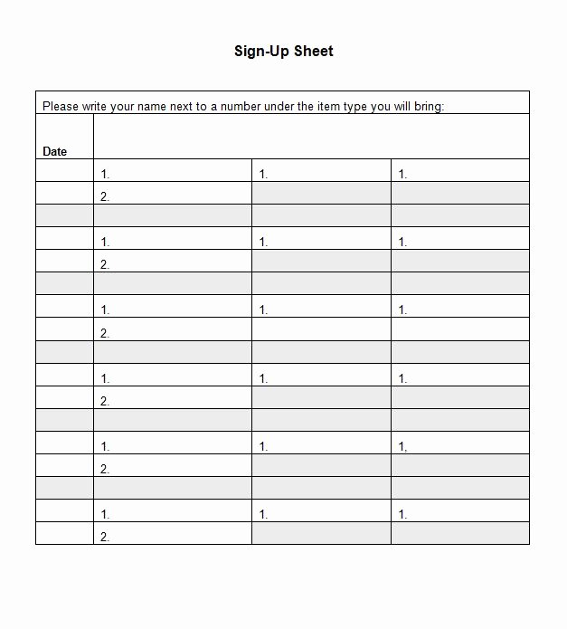 Sign Up form Template Word Elegant 40 Sign Up Sheet Sign In Sheet Templates Word &amp; Excel