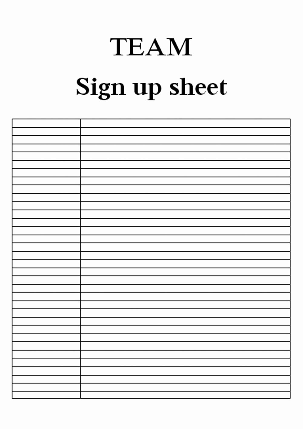 Sign Up form Template Word Fresh Blank Sign Up Sheet Printable
