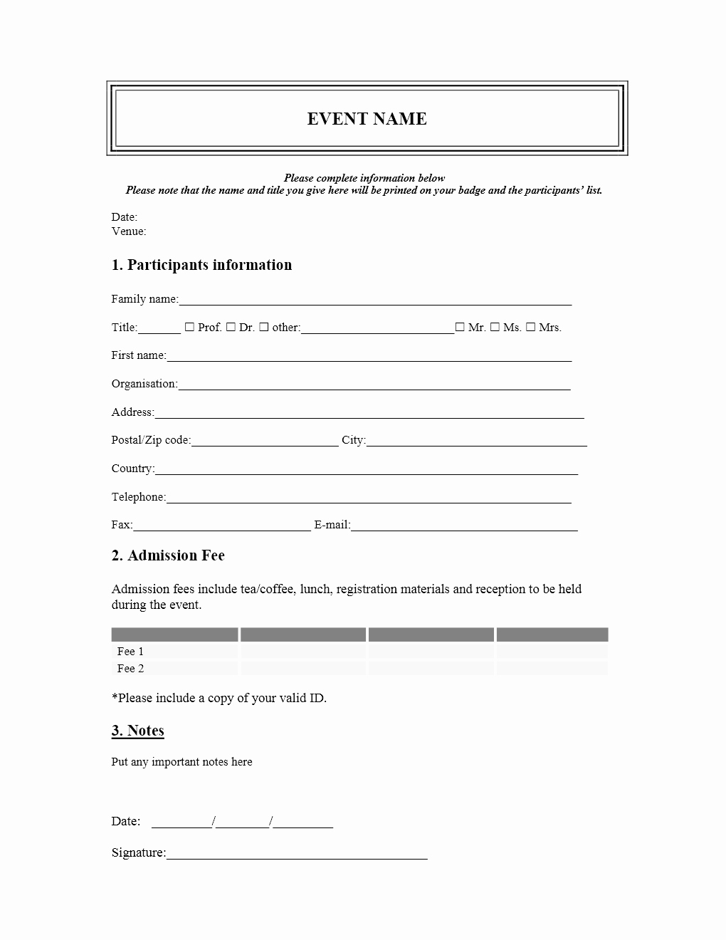 Sign Up form Template Word Fresh Sign Up form Template Word