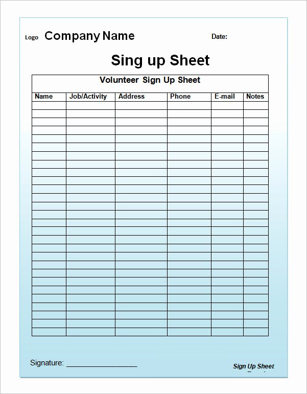 Sign Up form Template Word Inspirational Sign Up Sheet Template 13 Download Free Documents In
