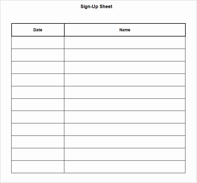 Sign Up form Template Word Luxury Editable Sign Up Sheet
