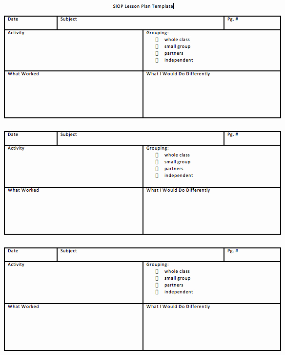 Siop Lesson Plan Template 2 Elegant Download Siop Lesson Plan Template 1 2