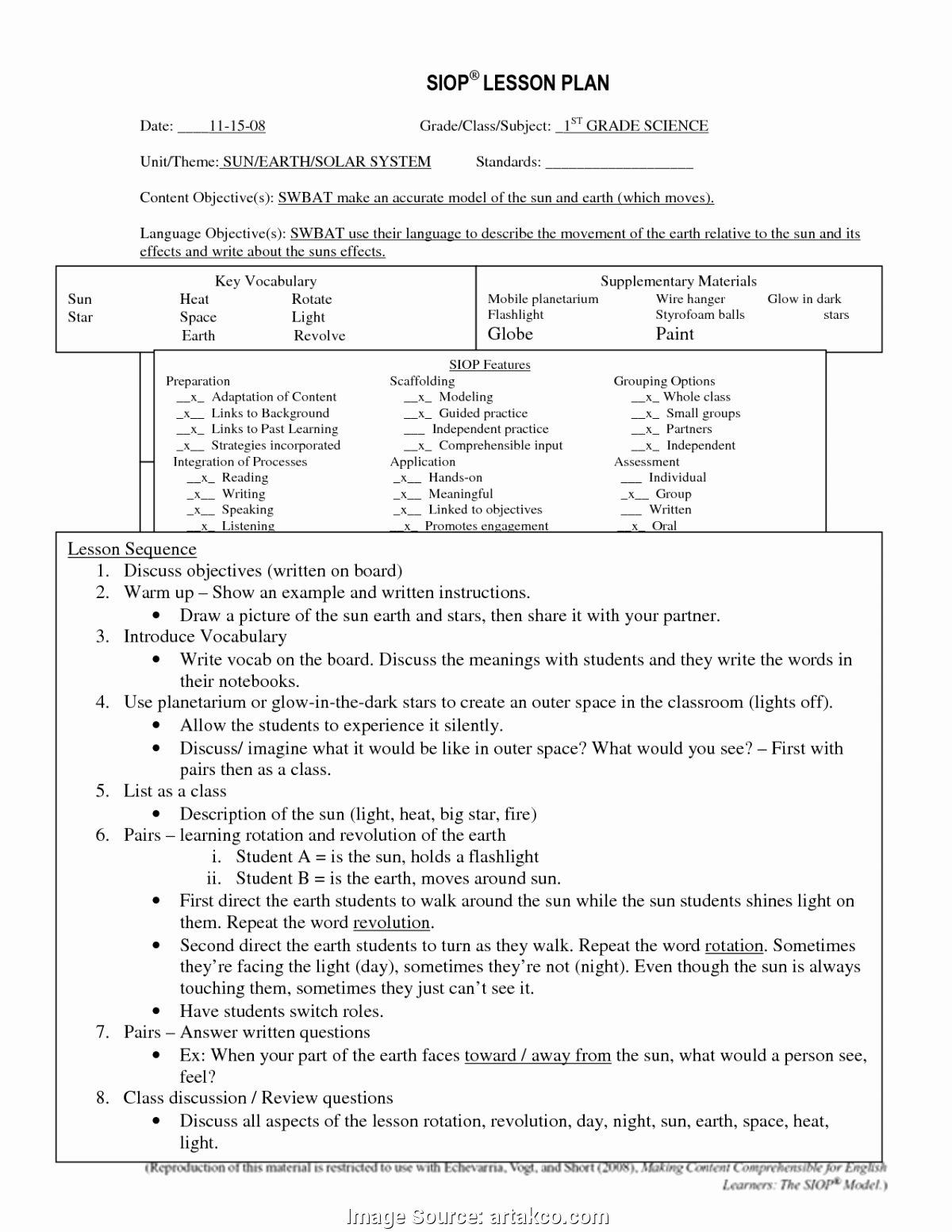 Siop Lesson Plan Template 3 Elegant Fresh Example Siop Lesson Plan Template 3 fortable