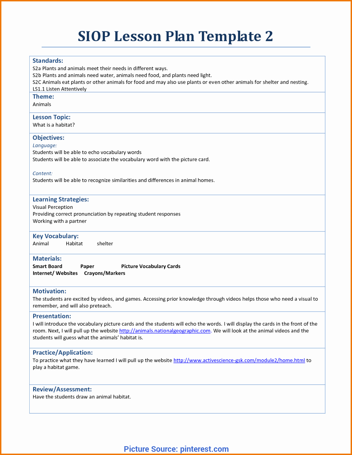 Siop Lesson Plan Template Elegant Fresh Siop Lesson Plan Template 3 Example Siop Lesson Plan