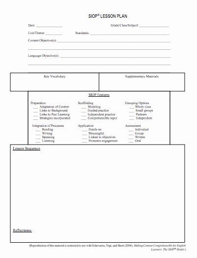 Siop Lesson Plan Template Luxury Here S A Helpful Siop Lesson Plan Template