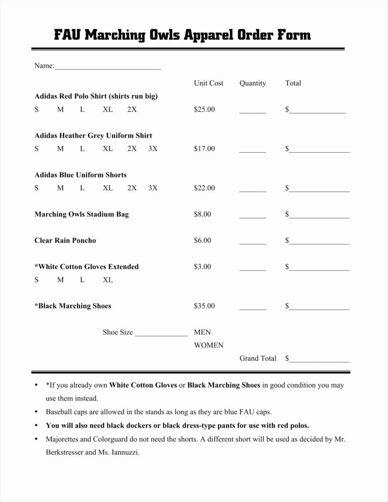 Special order form Template Awesome 9 Apparel order form Templates No Free Word Pdf Excel