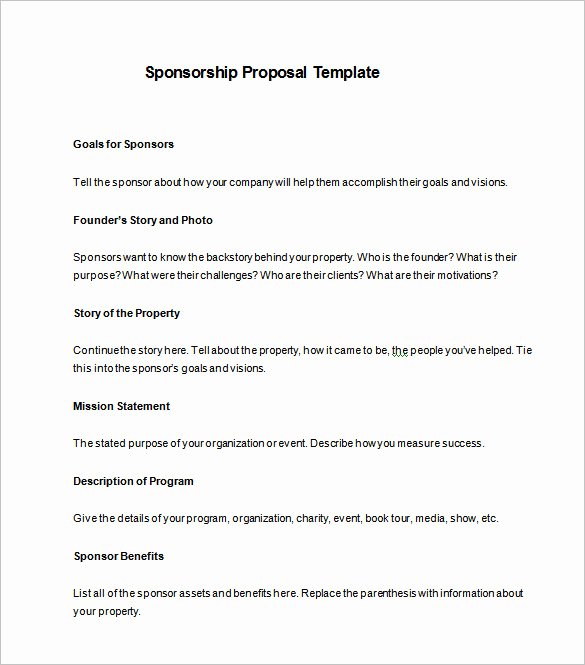 Sponsorship form Template Word Best Of Sponsorship Proposal Template 22 Free Word Excel Pdf