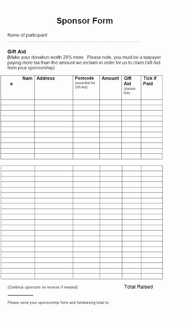 Sponsorship form Template Word Inspirational Participant Sponsorship form Template Sample