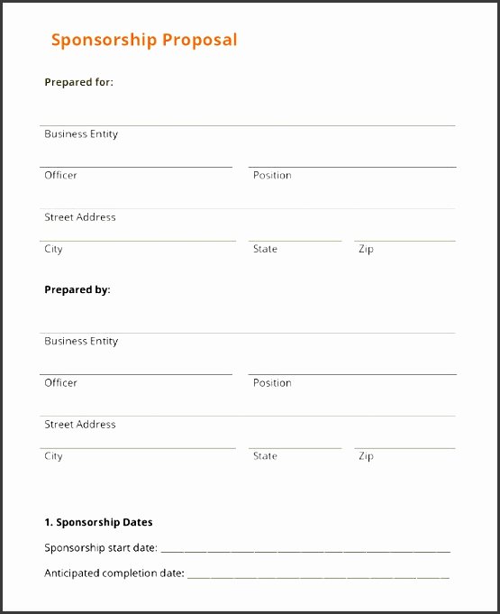 Sponsorship form Template Word Luxury 10 event Proposal Printable Sampletemplatess