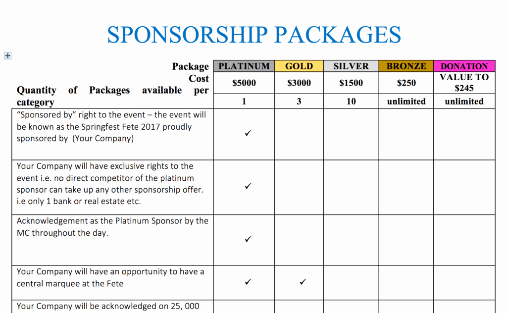 Sponsorship form Template Word Unique Fundraising Sponsorship Proposal Template Free