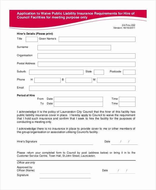 Sports Waiver form Template Awesome Group Fitness Waiver Template Australia All S