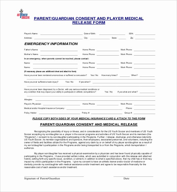 Sports Waiver form Template Elegant 28 Of softball Medical Release and Waiver form