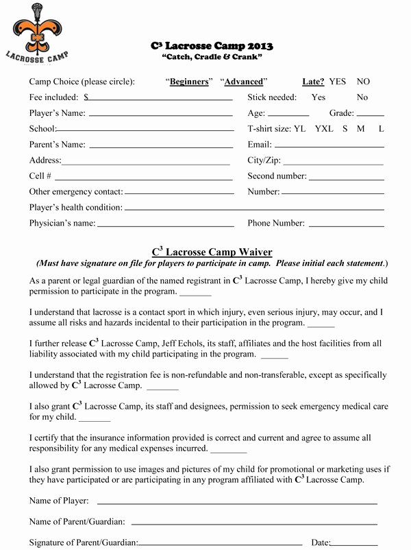 Sports Waiver form Template Inspirational Sports Waiver form Sports Waiver form Vehicle Release