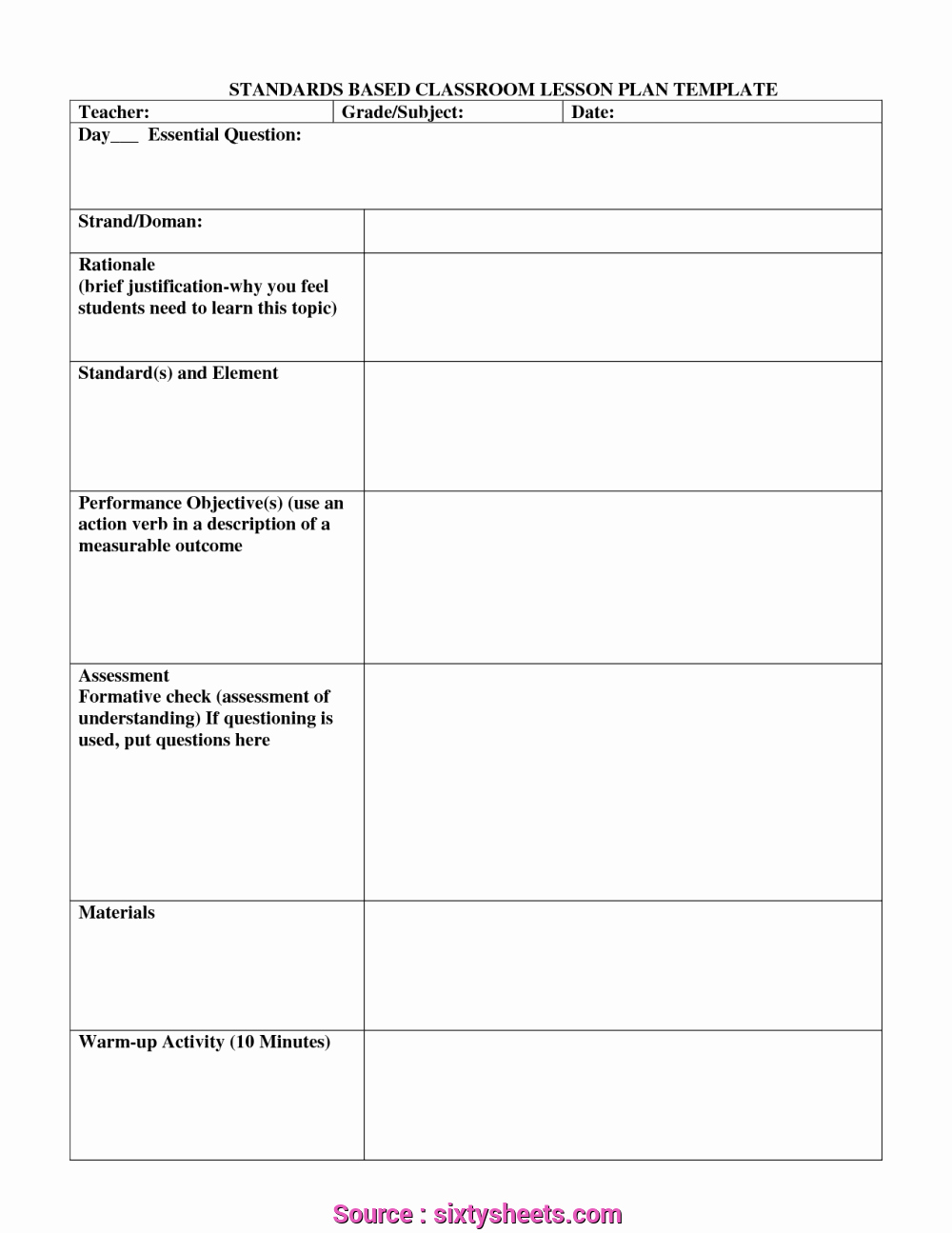 Standard Based Lesson Plan Template Luxury 4 Fantastic Printable Lesson Plan Template with Standards