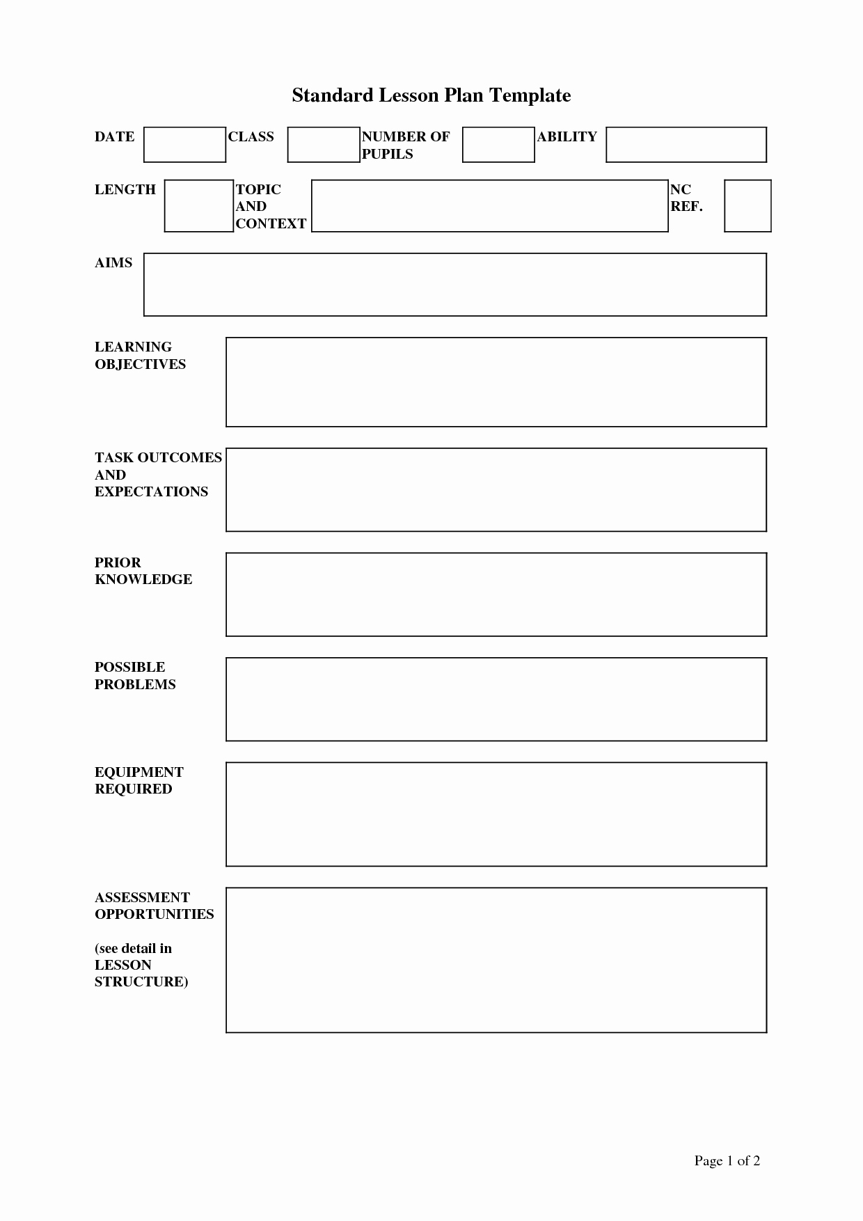 Standard Based Lesson Plan Template New Lesson Plan Template
