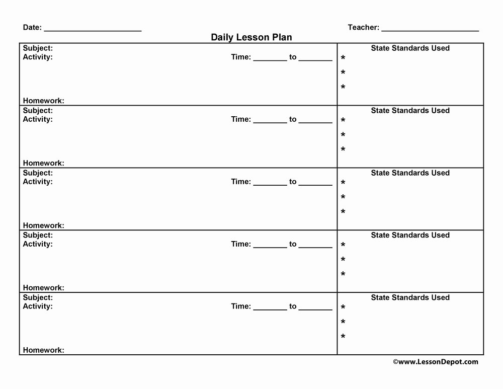 Standard Lesson Plan Template Luxury Lesson Plans Resources