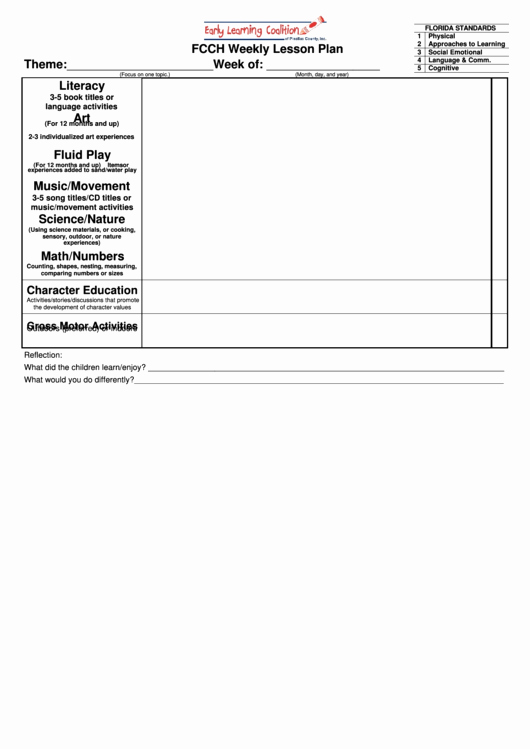 Standards Based Lesson Plan Template Beautiful Fcch Lesson Plan with Standards Printable Pdf