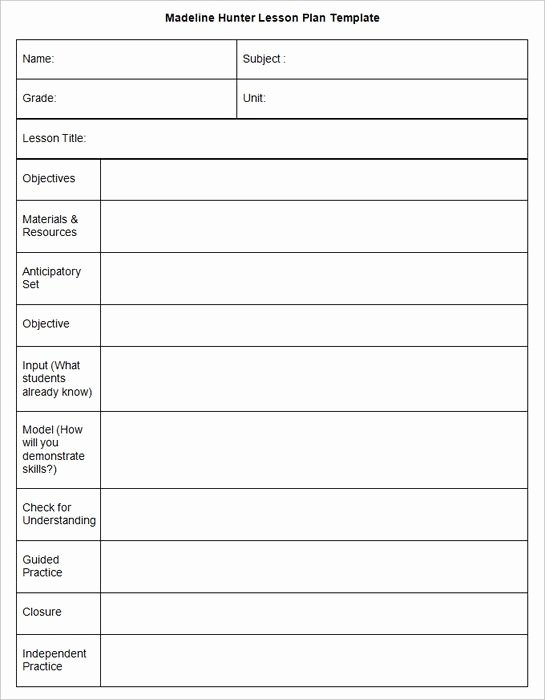 Standards Based Lesson Plan Template Best Of 10 Best Madeline Hunter Lesson Plans Images On Pinterest