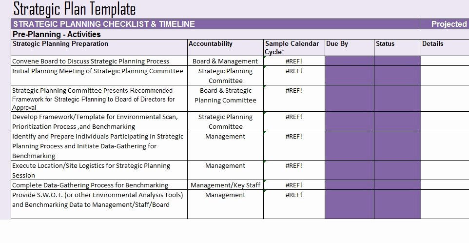 Strategic Planning Template Excel Fresh Free Strategic Plan Template Project Management Excel