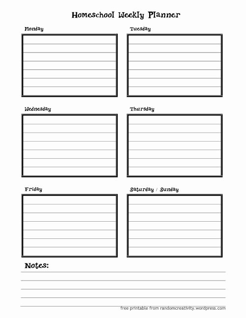 Student Weekly Schedule Template Beautiful Homeschool Weekly Planner Page School Stuff