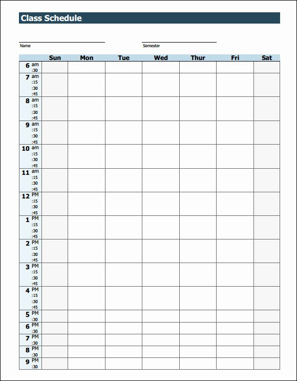 Student Weekly Schedule Template Beautiful Weekly Schedule Template 9 Download Free Documents In