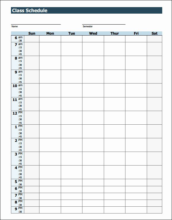 Student Weekly Schedule Template Beautiful Weekly Schedule Template 9 Download Free Documents In