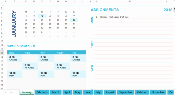 Student Weekly Schedule Template Elegant top Calendar Templates