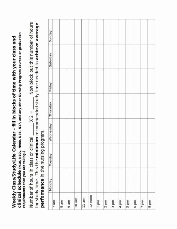 Student Weekly Schedule Template New Free 18 Weekly Group Schedule Templates In Pdf Word