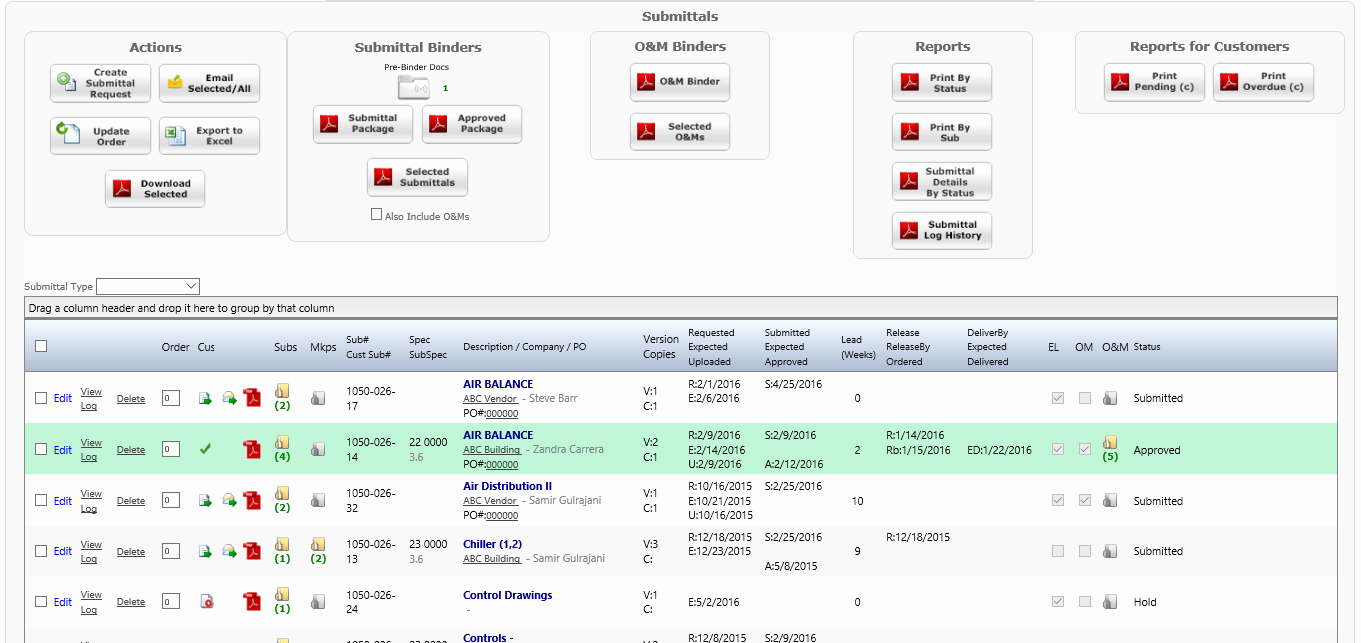 Submittal Schedule Template Excel Awesome Construction Project Management software