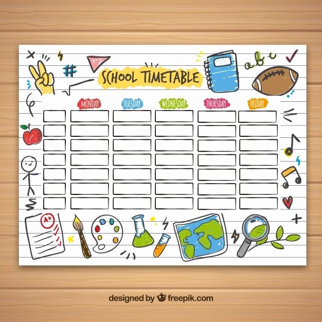 Sunday School Schedule Template Beautiful School Timetable Template with Hand Drawn School Objects