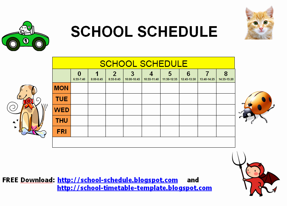 Sunday School Schedule Template Elegant Schedule for School Printable Template Schedule for