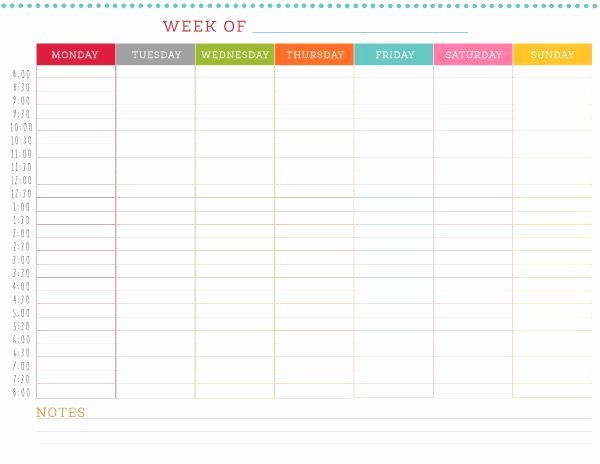 Sunday School Schedule Template Fresh Free Printable Weekly Schedule