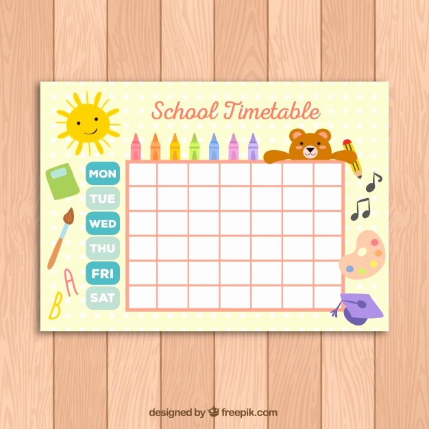 Sunday School Schedule Template Inspirational Leuk Schoolrooster Sjabloon Voor Kinderen Vector