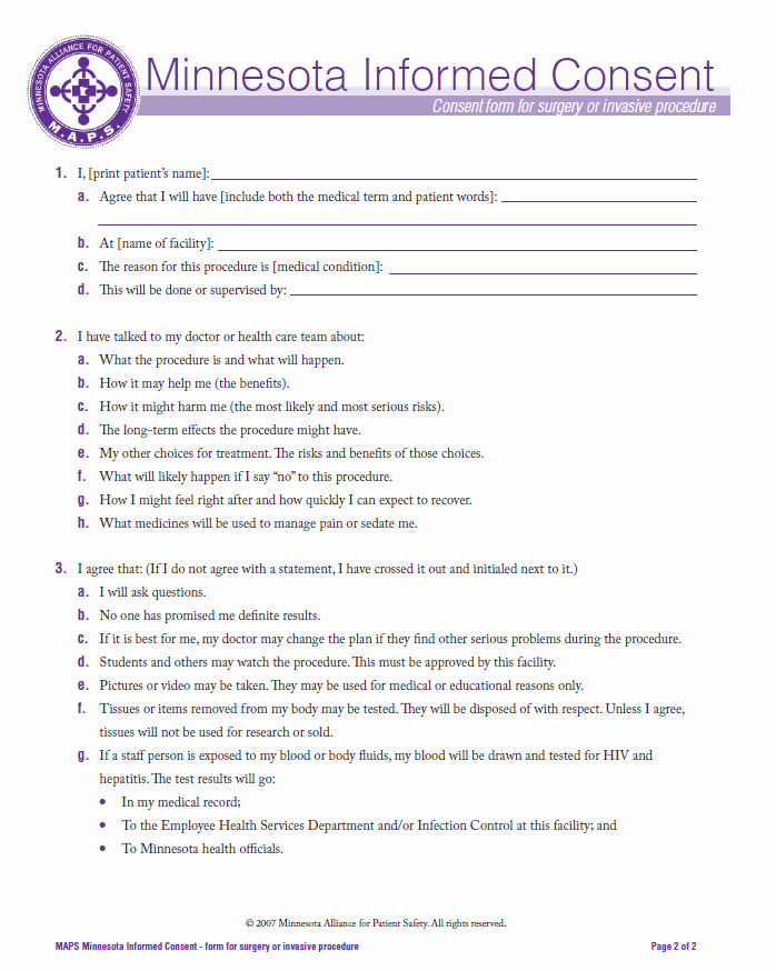 Surgical Consent form Template Elegant Informed Consent Maps