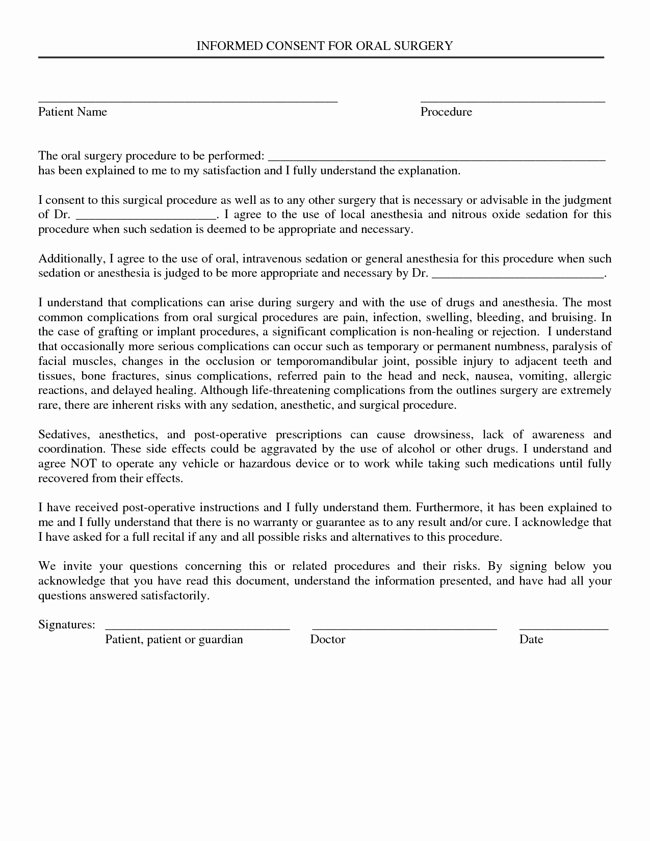 Surgical Consent form Template Lovely Other Template Category Page 46 Spelplus