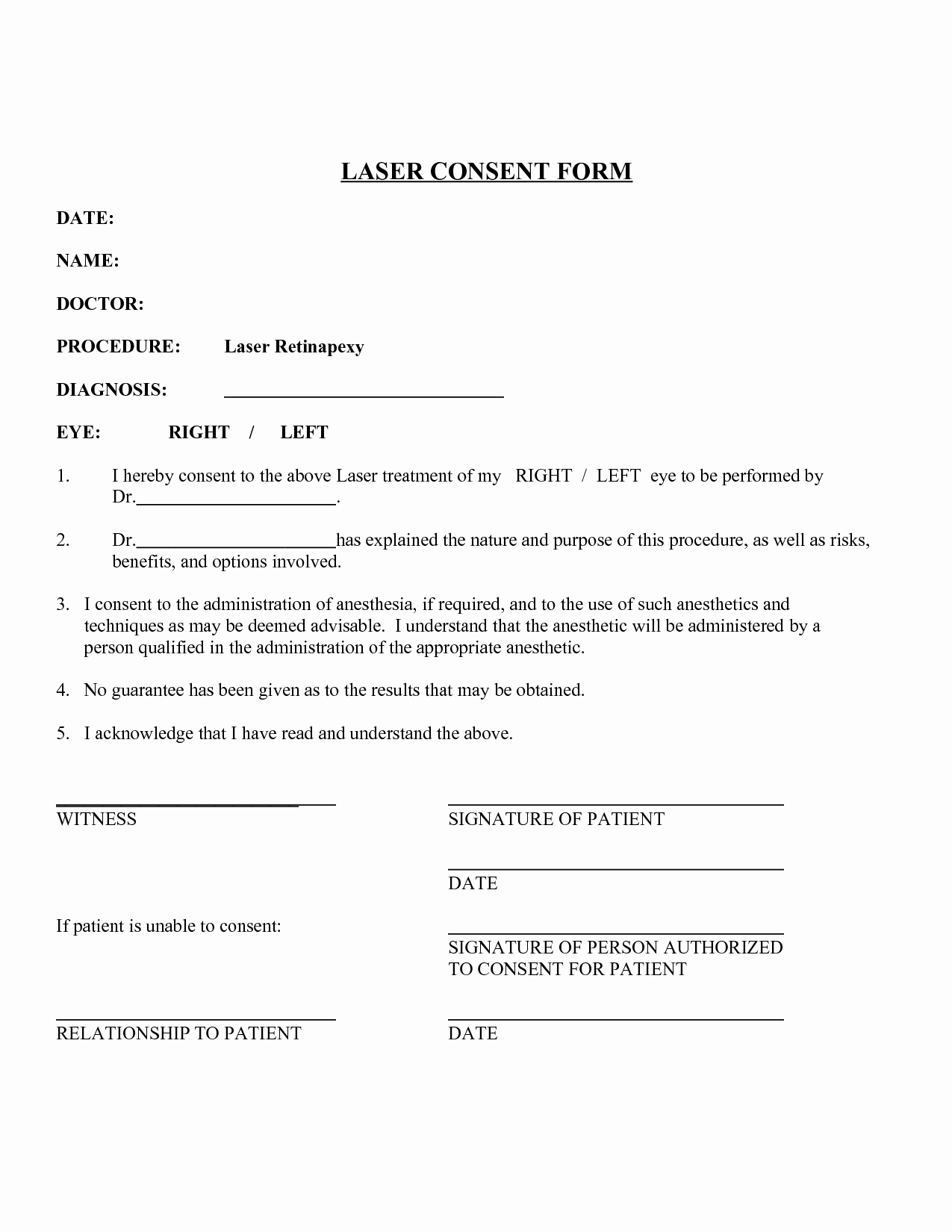 Surgical Consent form Template Luxury Minor Surgery Consent form Template