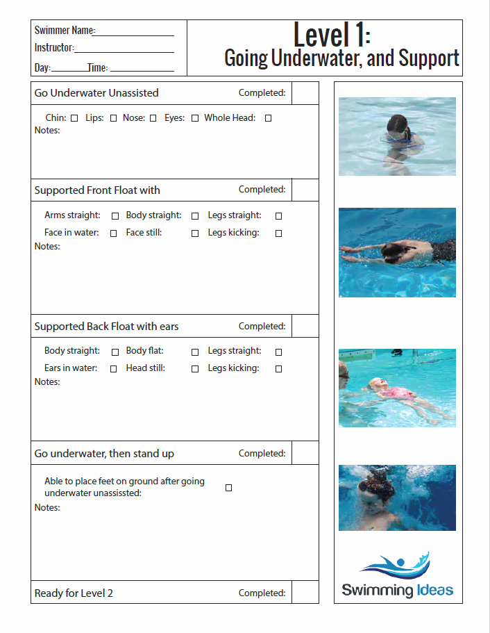 Swim Lesson Plan Template Beautiful Level 1